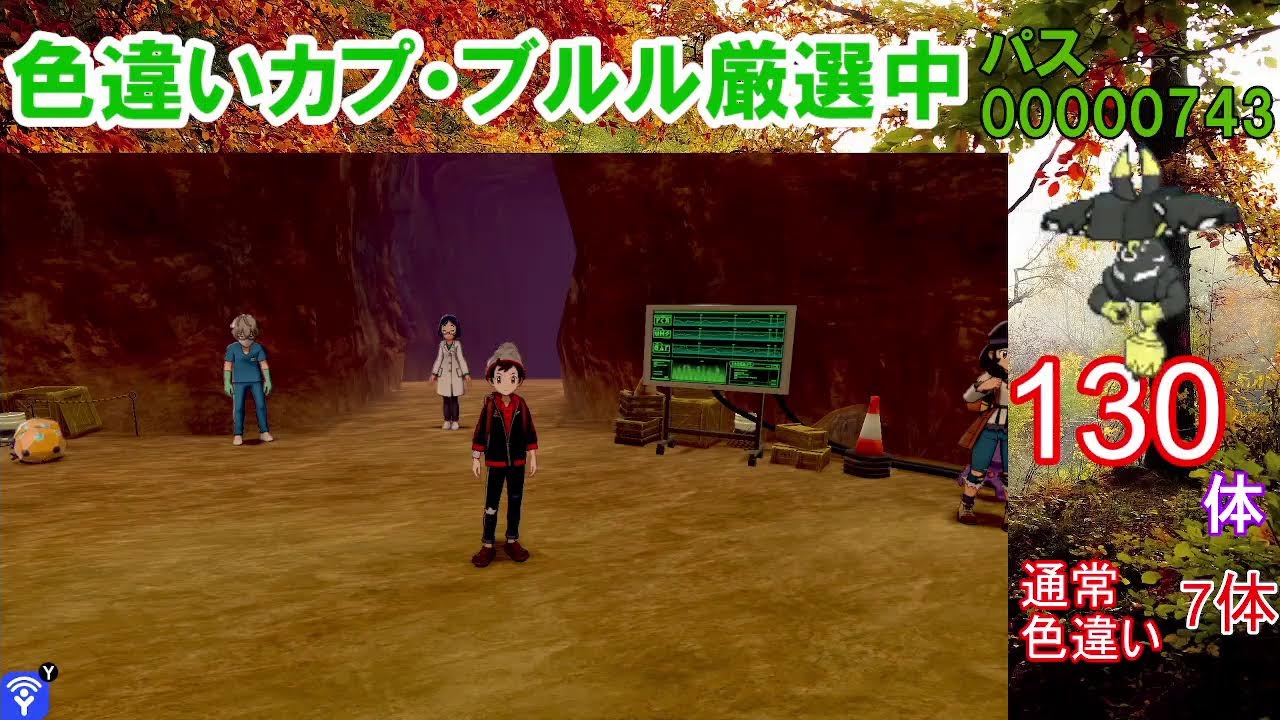 【ポケモン剣盾】カプ・ブルル色違い以外の色違いが出たら即配布！カプ・ブルル色厳選【ダイマックスアドベンチャー】