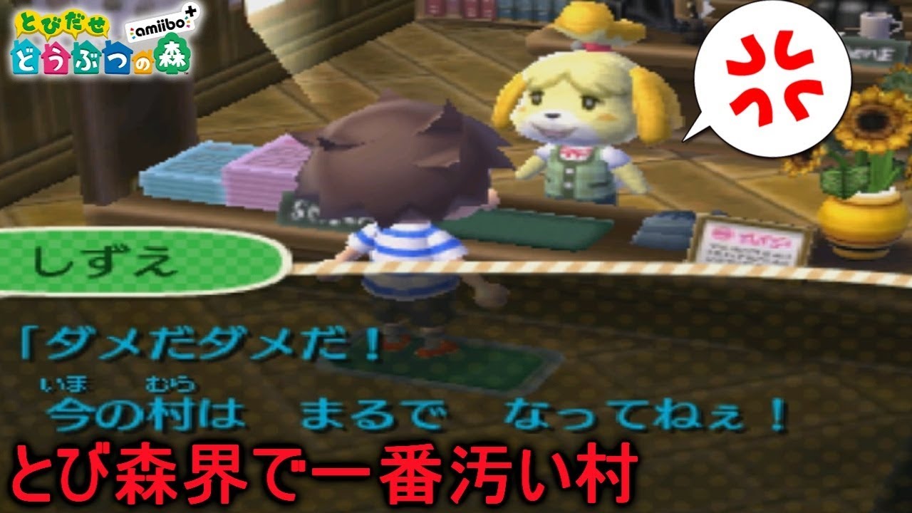 雑草が2800本あるとび森界で一番汚い村をしずえさんにアドバイスしてもらった結果・・・