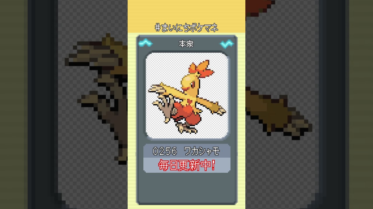 [ワカシャモ] 毎日ポケモンの鳴き声モノマネ - 256日目 #まいにちポケマネ #shorts