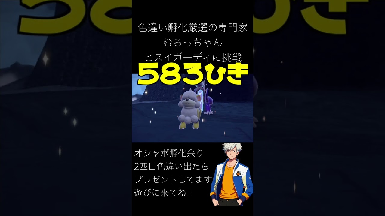 【ポケモンSV】ヒスイガーディの色違い可愛い！【色違い孵化の専門家(仮)】