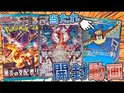 【ポケカ】リザードンSARが大当たりのBOXで『ピジョットEX』を狙う男！！【黒炎の支配者/開封動画】