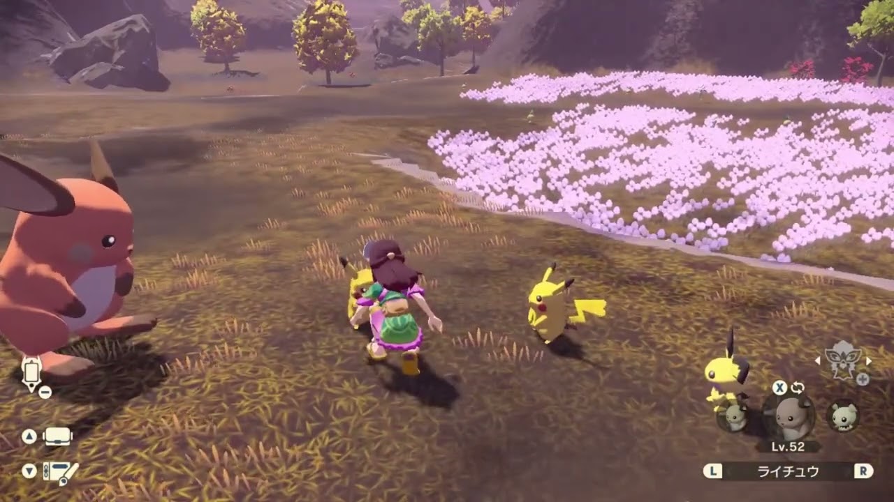 オヤブン色違いパチリスを探していたらオヤブン色違いライチュウを発見😳ぽちゃぽちゃして可愛い🥰　　【Pokémon LEGENDS アルセウス】