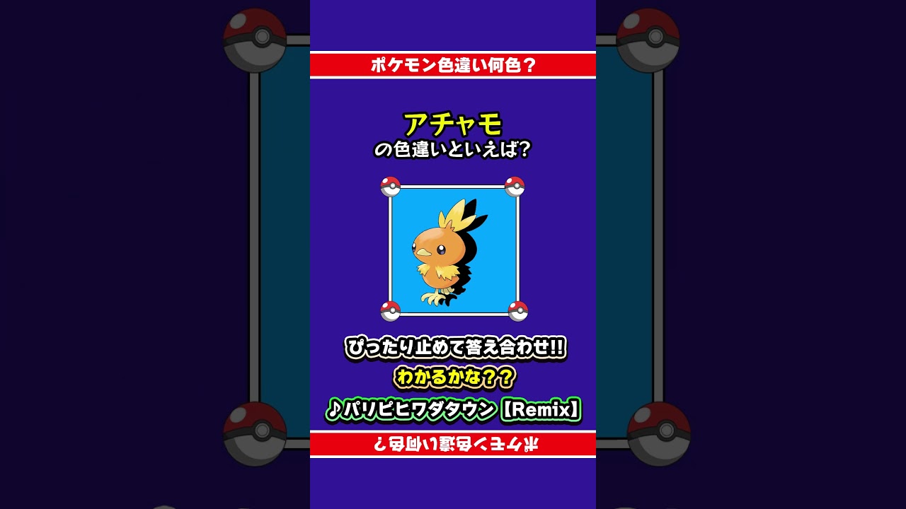 【色違い誰だ？】アチャモの色違いは何色？ぴったり止めて答え合わせ！#shorts #ピッタリ #ポケモン #ポケモンsv #ピタ止め