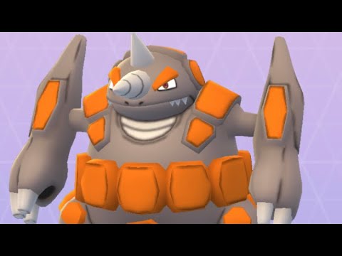 Pokémon GO 464 ドサイドン (サイドン→ドサイドン進化シーン) シンオウのいし使用