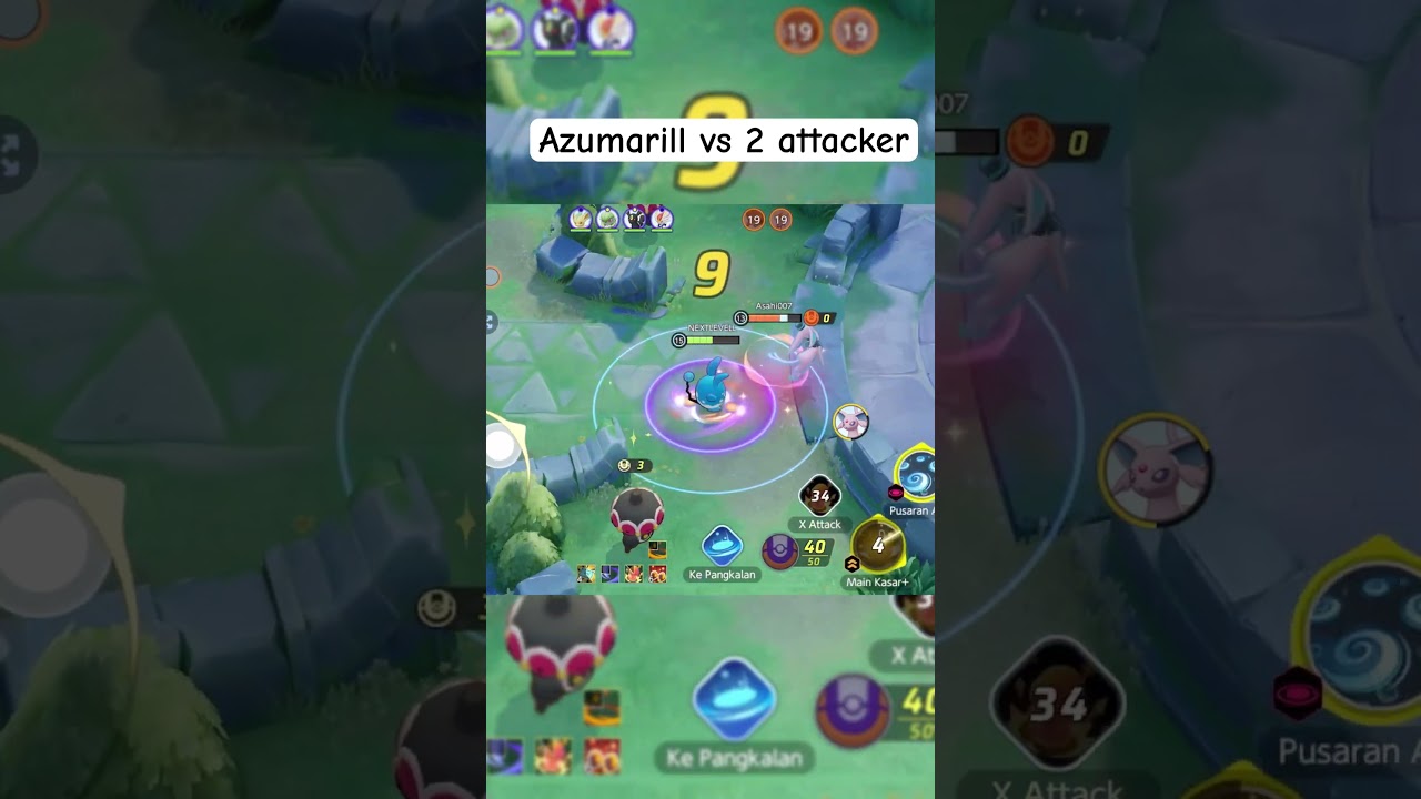 Azumarill vs 2 #pokemonunite #azumarill #pokémonunite