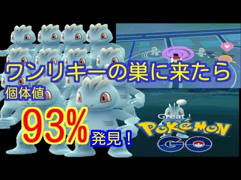 【ポケモンGO】ワンリキーの巣に来たら個体値93%発見♪【PokemonGO】