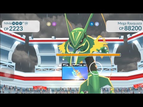 Mega Rayquaza raid (Cannon event) #viral #megarayquaza #pokemongo