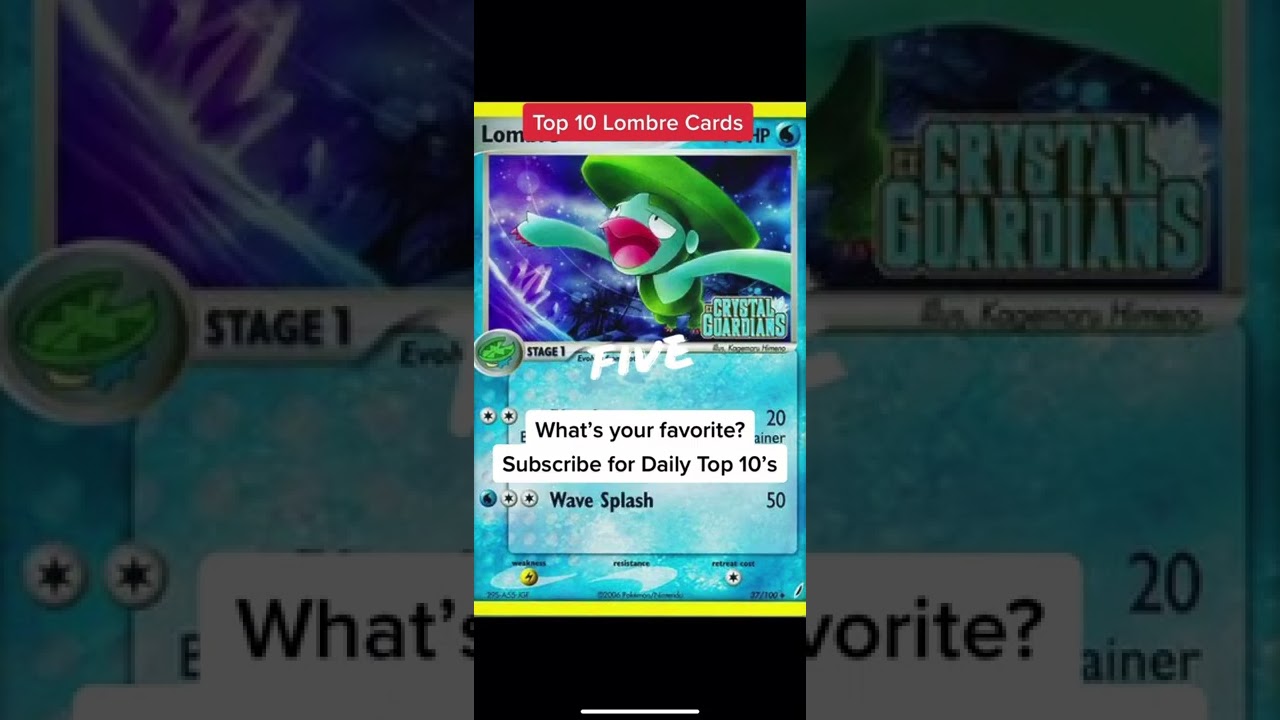 Top 10 Lombre #Pokemon Cards #shorts