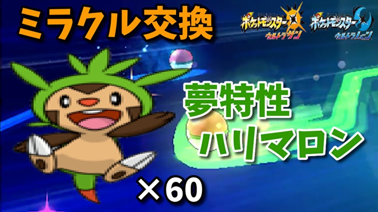 【ポケモンUSUM】夢特性のハリマロンを流すミラクル交換会