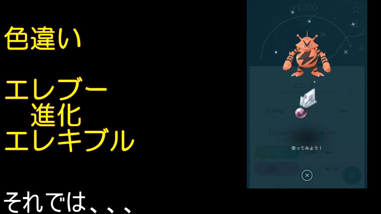 色違いエレブー進化エレキブル【ポケモンGO】