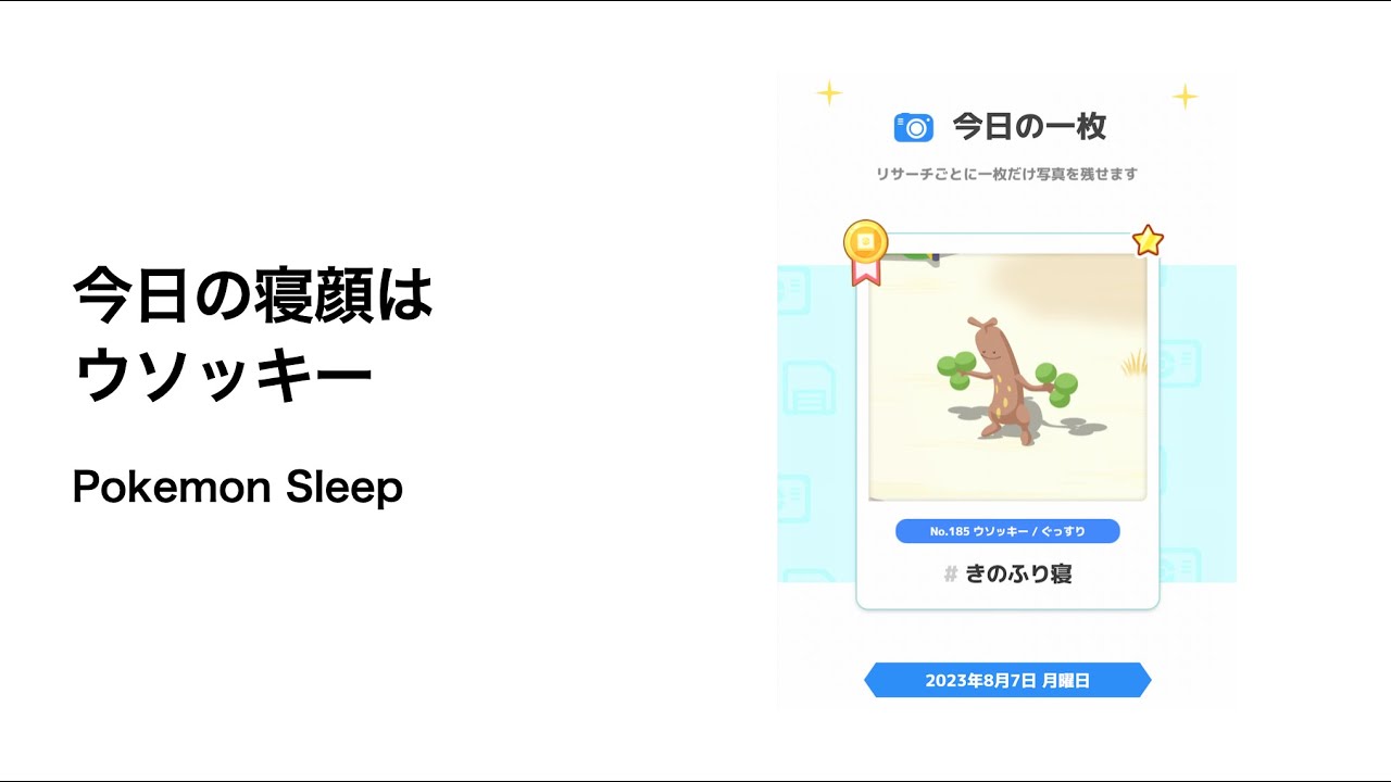 ポケモンスリープ 今日の寝顔はウソッキー