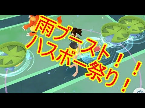 ポケモンGO　雨ブーストでハスボー乱獲！？＋おまけ