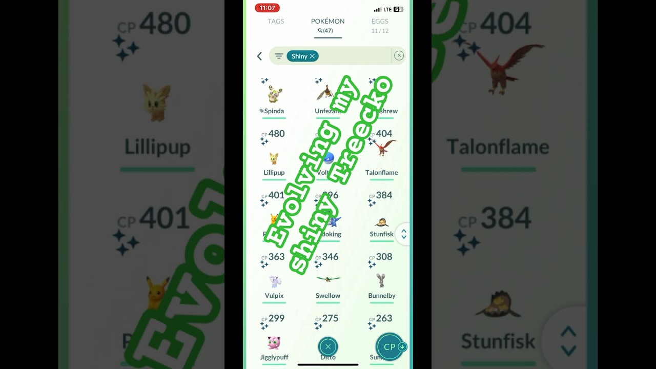 Evolving my Shiny Treecko #pokemon #pokemongo #treecko #grovyle #shiny #shinysceptile