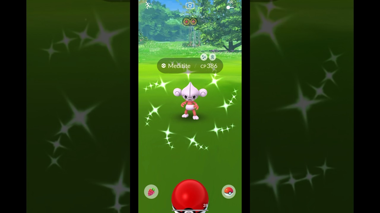 Catching a shiny Meditite!! #shinypokemon #pokemongo #pokemon #shiny #ytshorts #shorts #fyp