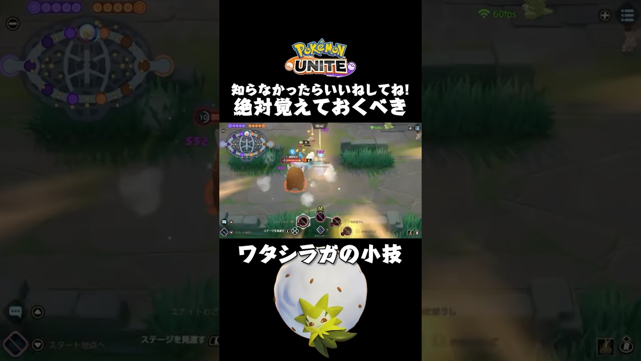 ワタシラガを使う時の小技紹介！【ポケモンユナイト雑学】 #shorts #pokemonunite #ポケモンユナイト
