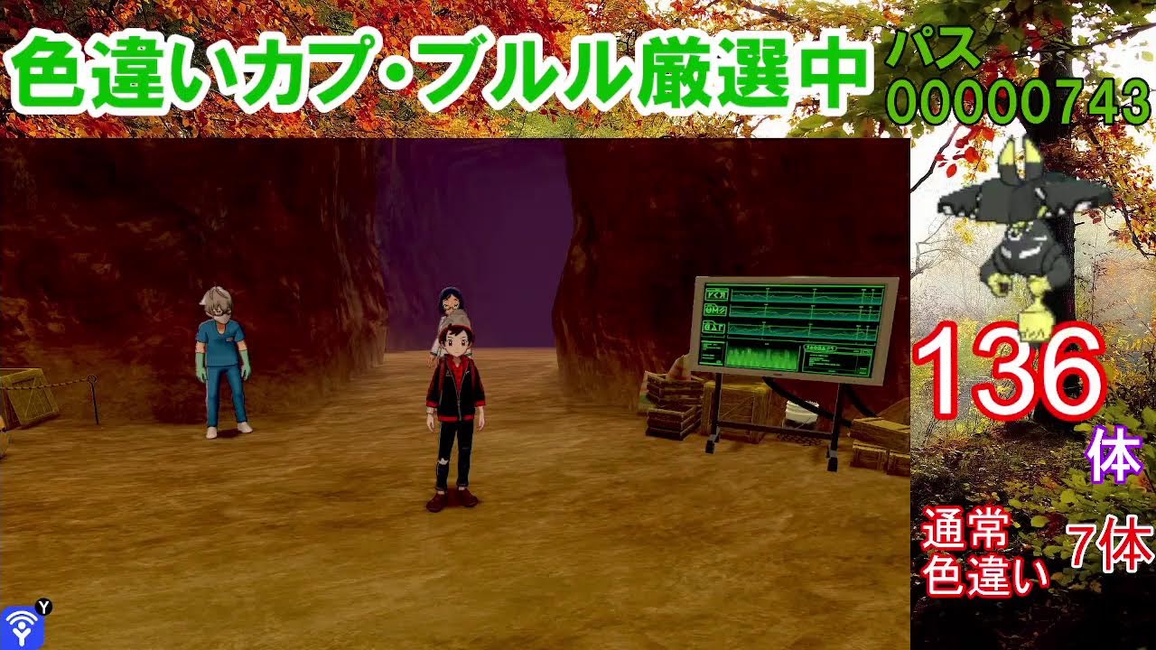 【ポケモン剣盾】カプ・ブルル色違い以外の色違いが出たら即配布！カプ・ブルル色厳選【ダイマックスアドベンチャー】