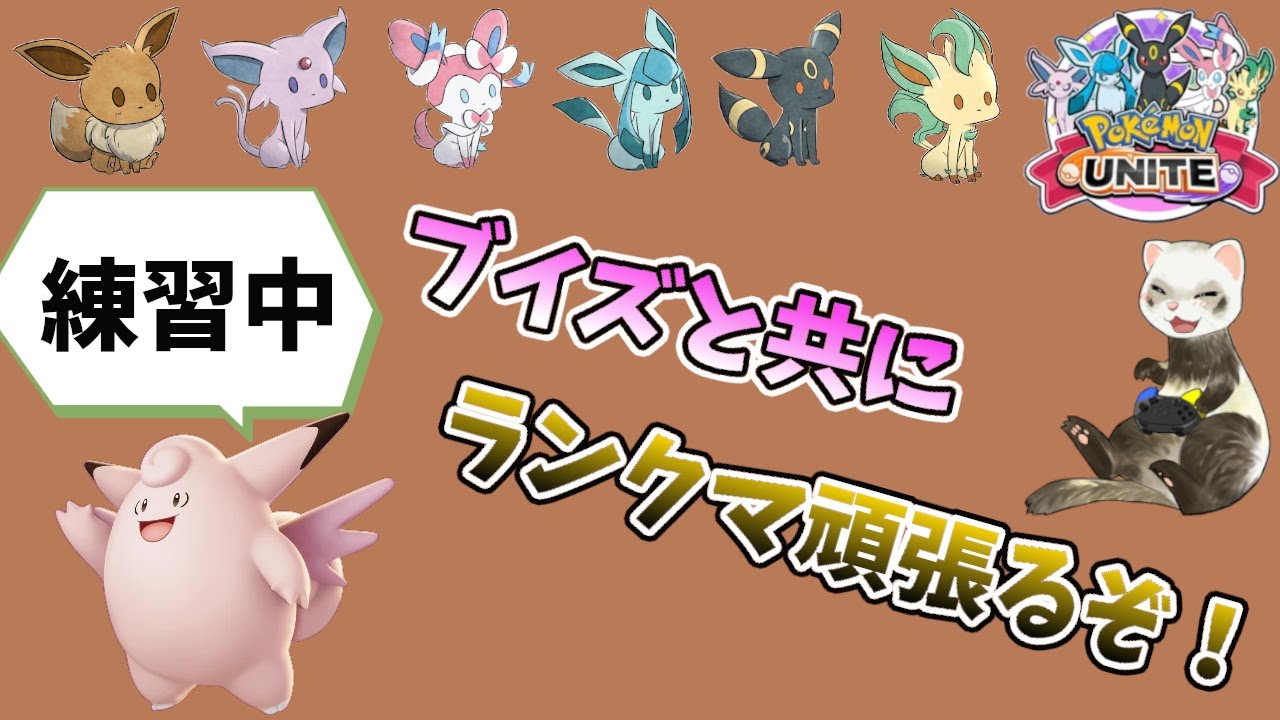 【ポケモンユナイト】ピクシー練習しようかな　今日もユナイトを楽しもー　ブイズと共にうまくなるぞ！《参加型、概要欄を確認して下さい》