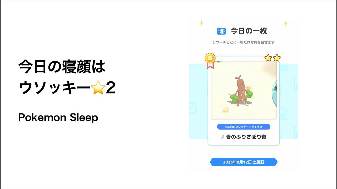 ポケモンスリープ 今日の寝顔はウソッキー星2