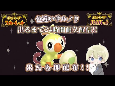 【ポケモンSV】出たら即配布！色違いサルノリ出るまで耐久配信！（色違い２匹目）【ポケモン厳選】