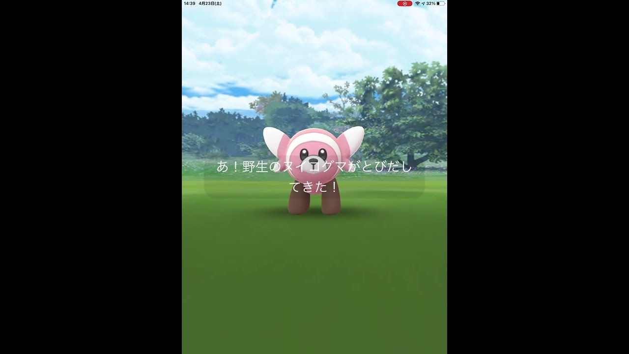 【ポケモンGO】初めて、野生のヌイコグマに遭遇！