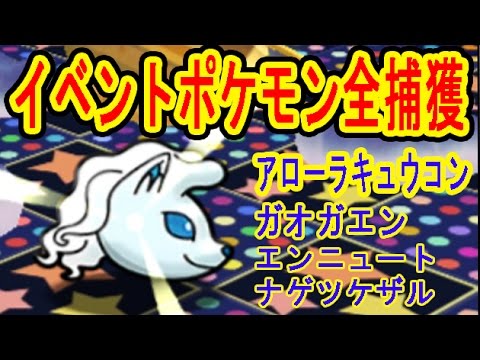 ポケとる更新　イベントポケモン全捕獲！ガオガエン・アローラキュウコン・エンニュート・ナゲツケザル　ポケとる実況