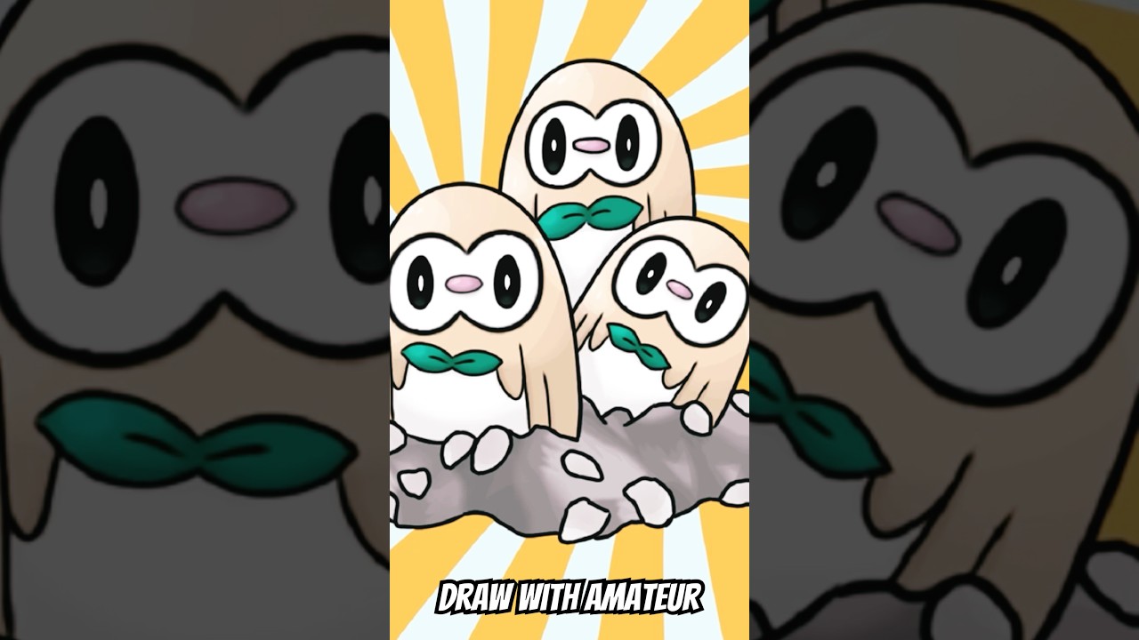 Pokemon 三地鼠 木木梟 | ダグトリオ& モクロー #drawing #followme #subscribe #cute #picture #animation #pokemon #luck