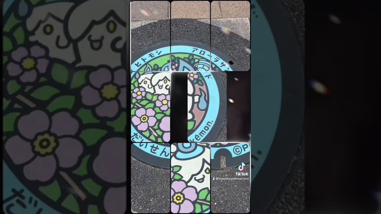ポケモンマンホール　アローラサンドとヒトモシ