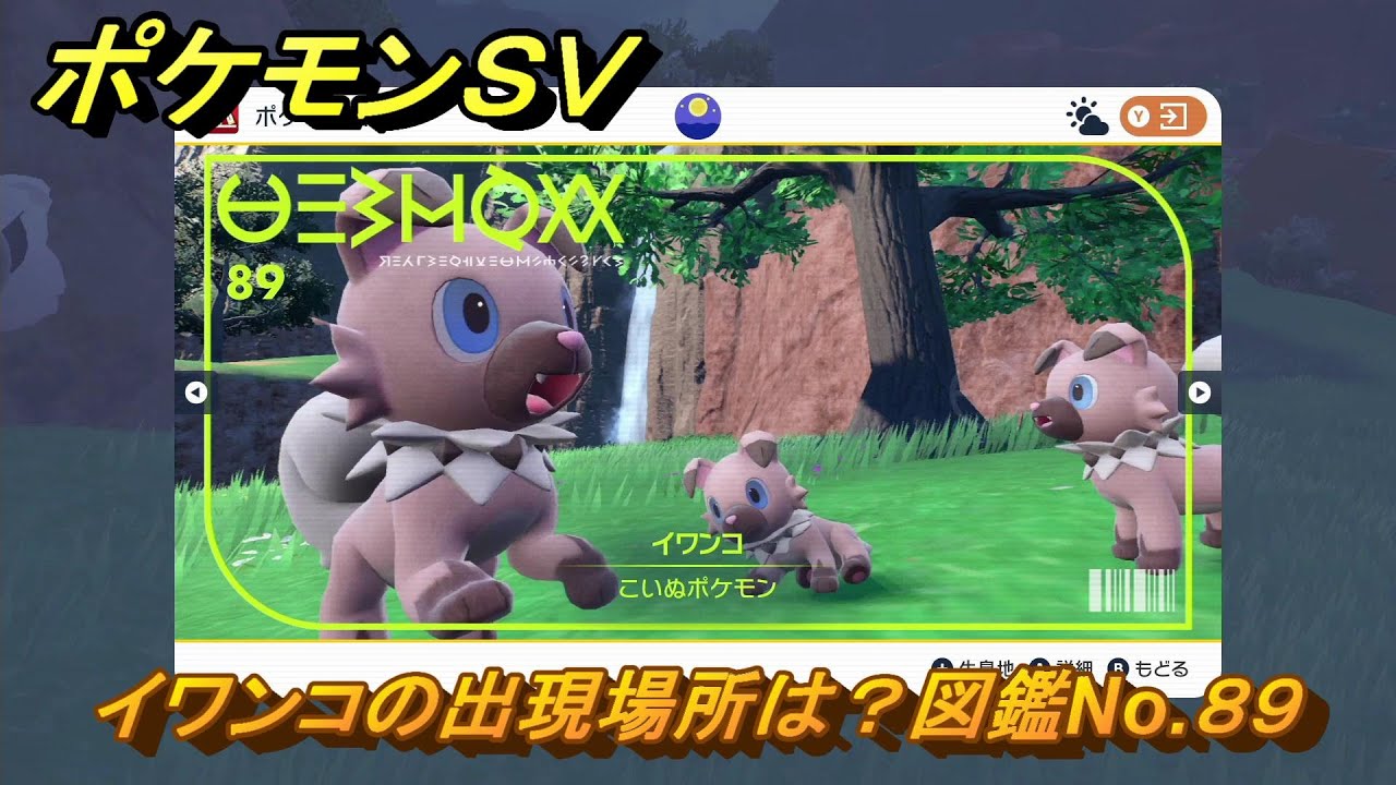 ポケモンＳＶ　イワンコの出現場所は？図鑑No.８９　ポケモン図鑑コンプしよう！　【ポケモンバイオレット・スカーレット】
