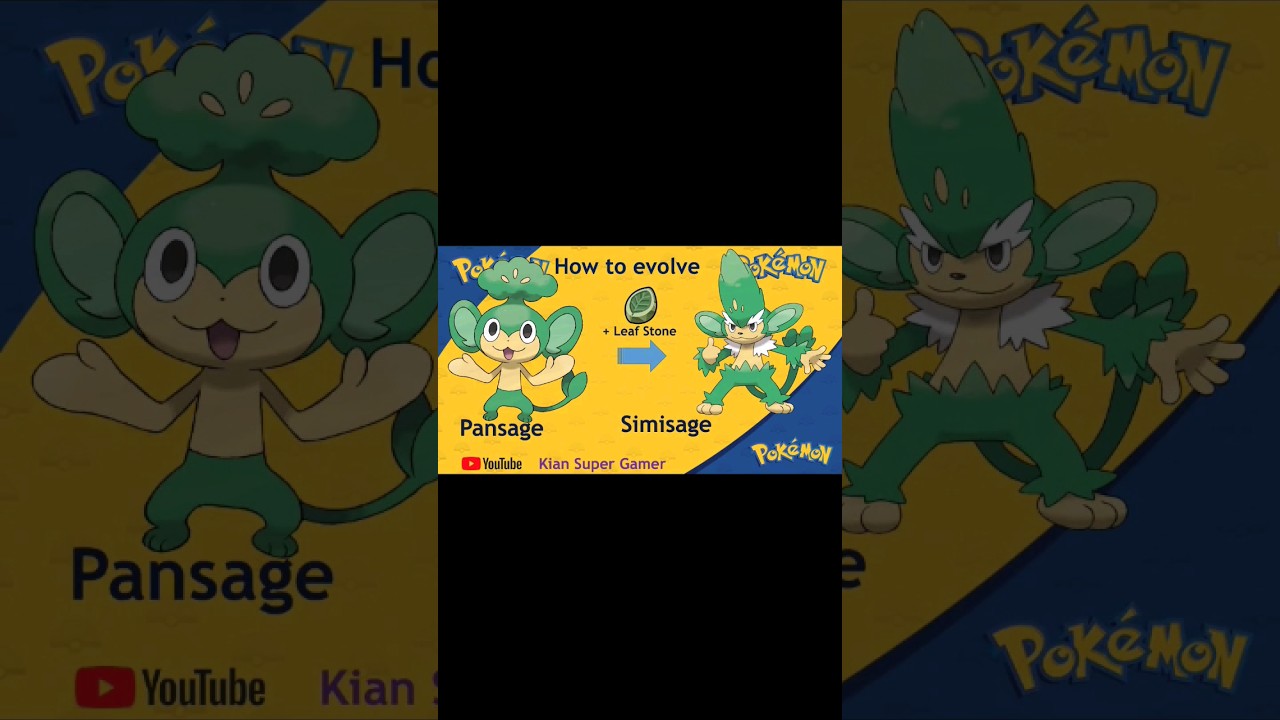 pansage evolves into simisage #pokemon