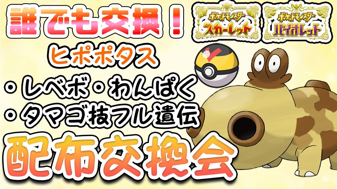 【ポケモンSV】レベボヒポポタス配布交換会！誰でも無償交換OKです！概要欄見てね！【ゆりふ】