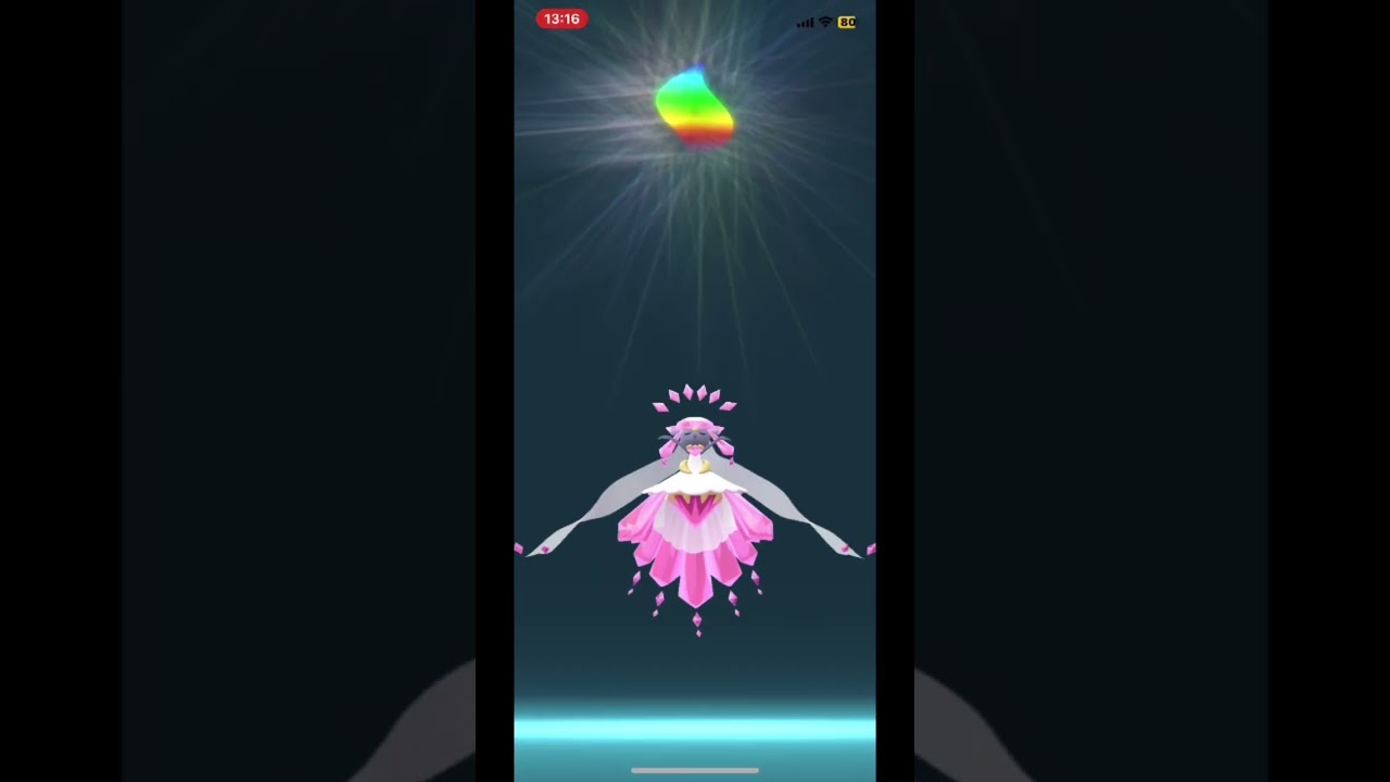 【ディアンシー→メガディアンシー】　#shorts #mega pokemon #pokemong #ディアンシー　#メガディアンシー　#メガ進化　#メガポケモン　#ポケモンgo #図鑑登録