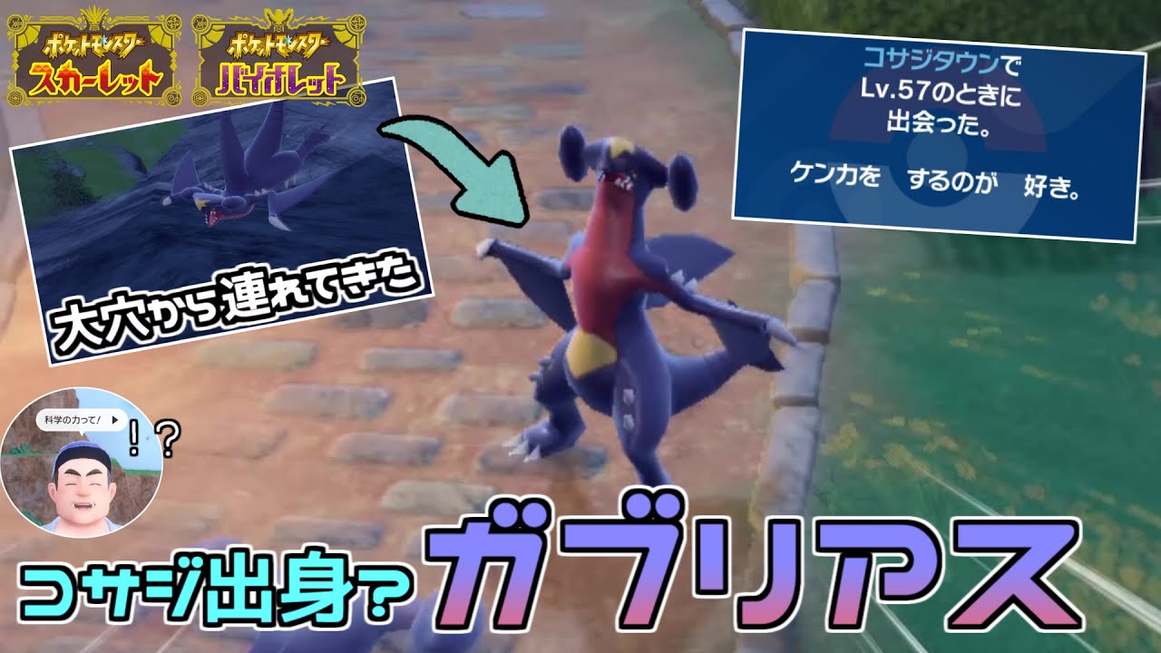 大穴の野生ガブリアスをコサジタウンまで連れていってコサジ出身？ガブリアスをゲットしたい！！！【ポケモンSV】