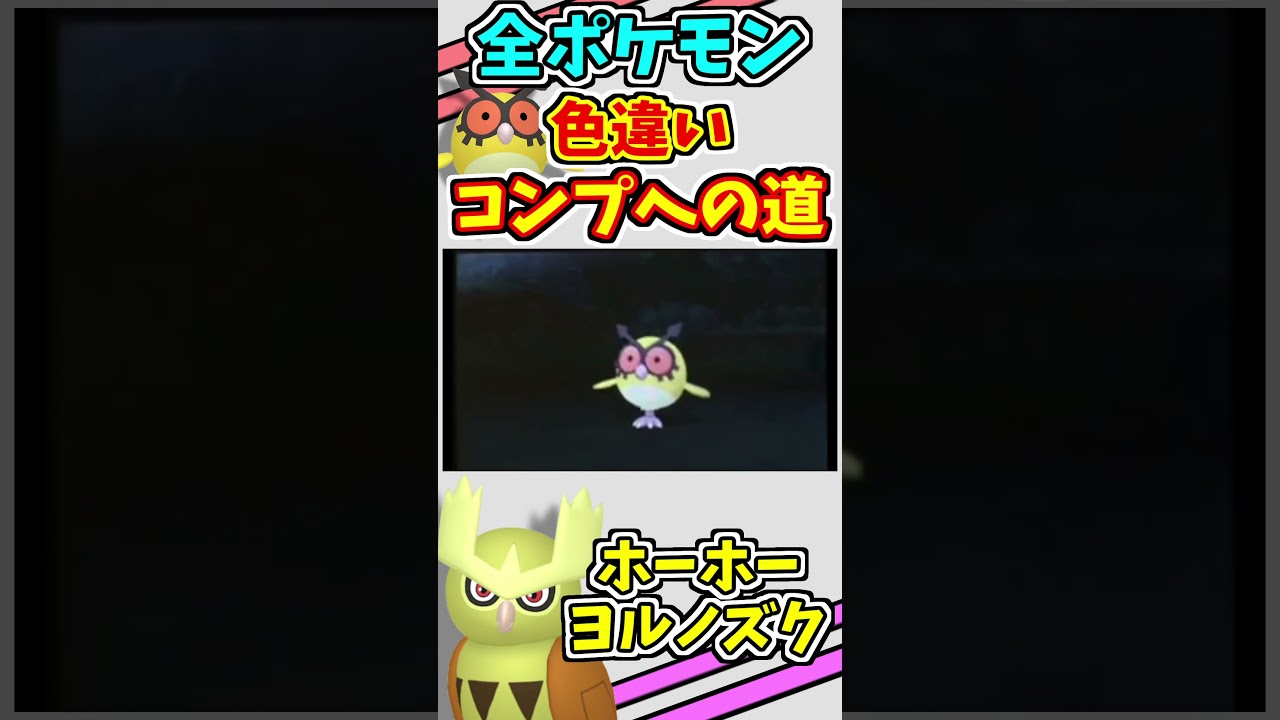 ホーホー、ヨルノズクの色違いをゲットする！！【ポケモンUSUM】【仲間呼び連鎖】#shorts