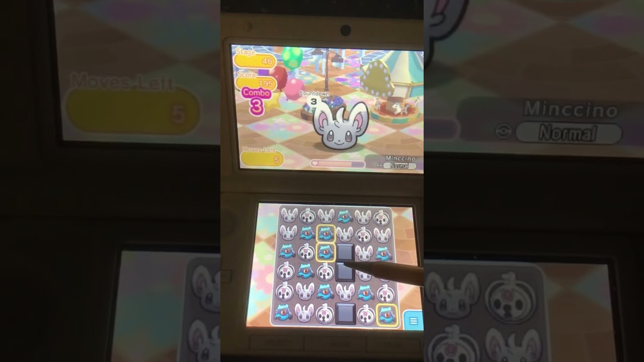 Pokémon Shuffle 3DS - How to properly use Minccino in previously cleared stages | #gaming #shorts