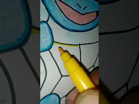 Easy Squirtle🐢😍color drawing| pokemon drawing|  pokemon series pt-2#shorts#trending#drawing#pokemon#