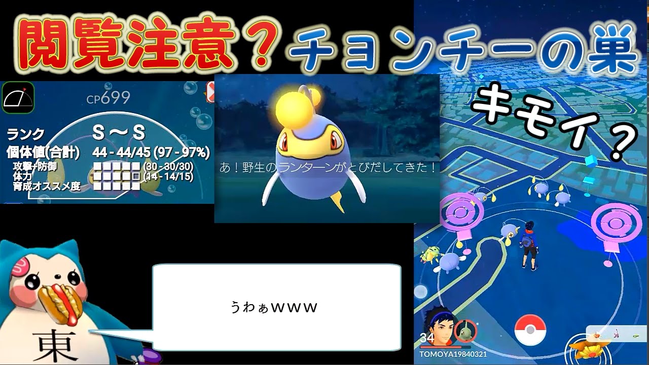 【閲覧注意?】チョンチーの巣は少々キモい？高個体値ランターン技ガチャ準備