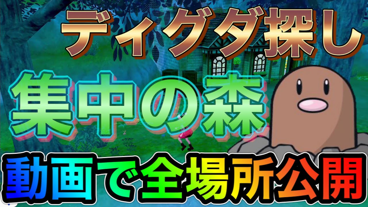 動画で解説！いったり来たりしない ディグダの場所まとめ 集中の森 ディグダ探し ディグダ150匹 鎧の孤島【ポケモン剣盾】