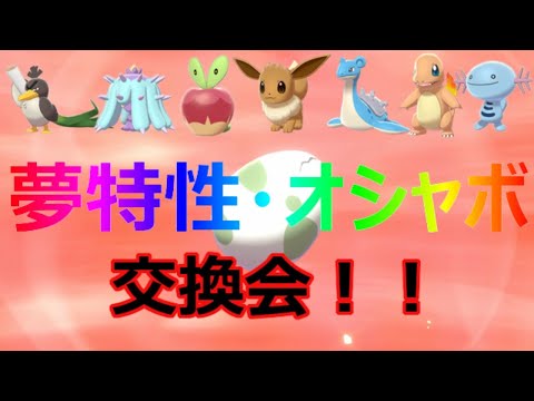 【ポケモン剣盾】夢特性・オシャボ交換会！！夢ホルビー、夢サイホーン、夢ワンリキーなど
