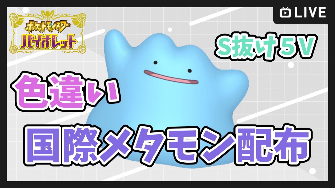 【ポケモンSV】色違い国際メタモン配布！ S抜け５V【ポケットモンスター スカーレット・バイオレット】