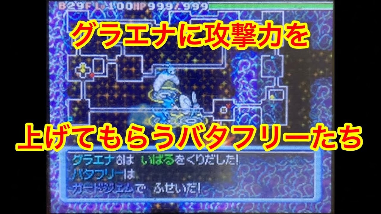 【ポケモンダンジョン時】 グラエナに攻撃を上げてもらうバタフリーとチルタリス