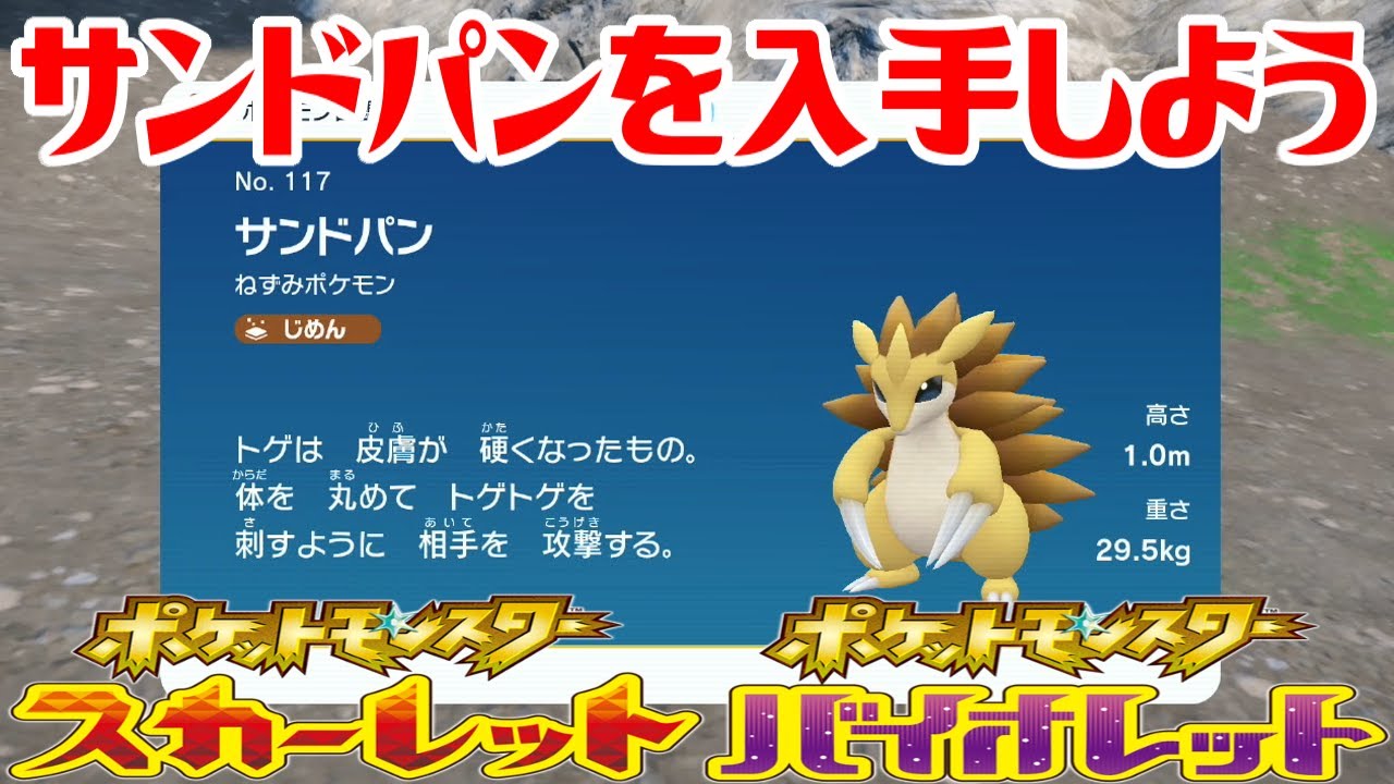 【ポケモンSV】サンドパンを入手しよう【ポケットモンスター スカーレット・バイオレット ゼロの秘宝 碧の仮面】Pocket Monsters