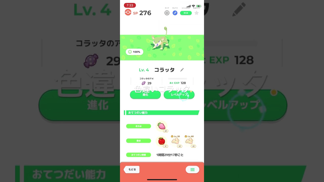 ポケモンスリープ　色違いコラッタ #pokémon #ポケットモンスター