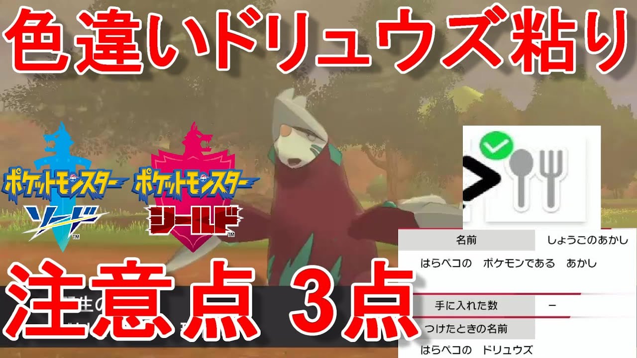 【ポケモン剣盾】証持ち色ドリュウズをゲット！厳選の注意点を3つ説明します。