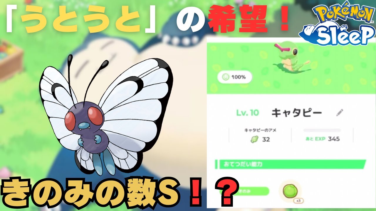 【シアンの砂浜】ついにきのみSキャタピーが！！！【ポケモンスリープ】