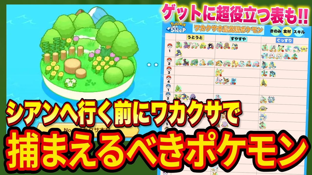 新ポケモン登場でシアンへ行く前にワカクサ本島でやるべきことを徹底解説【Pokémon Sleep】【ポケモンスリープ】