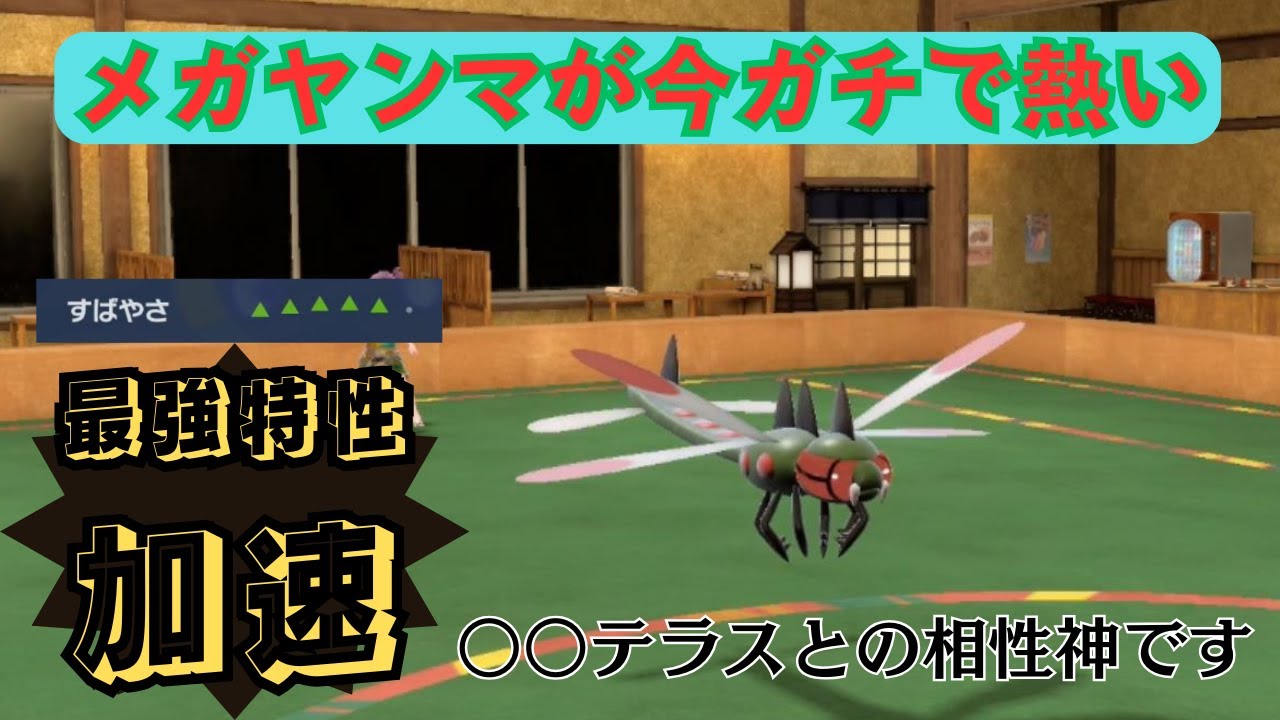 【メガメガヤンマ】最強特性「加速」を持つメガヤンマが今ガチで熱い【ポケモンSV】【碧の仮面】