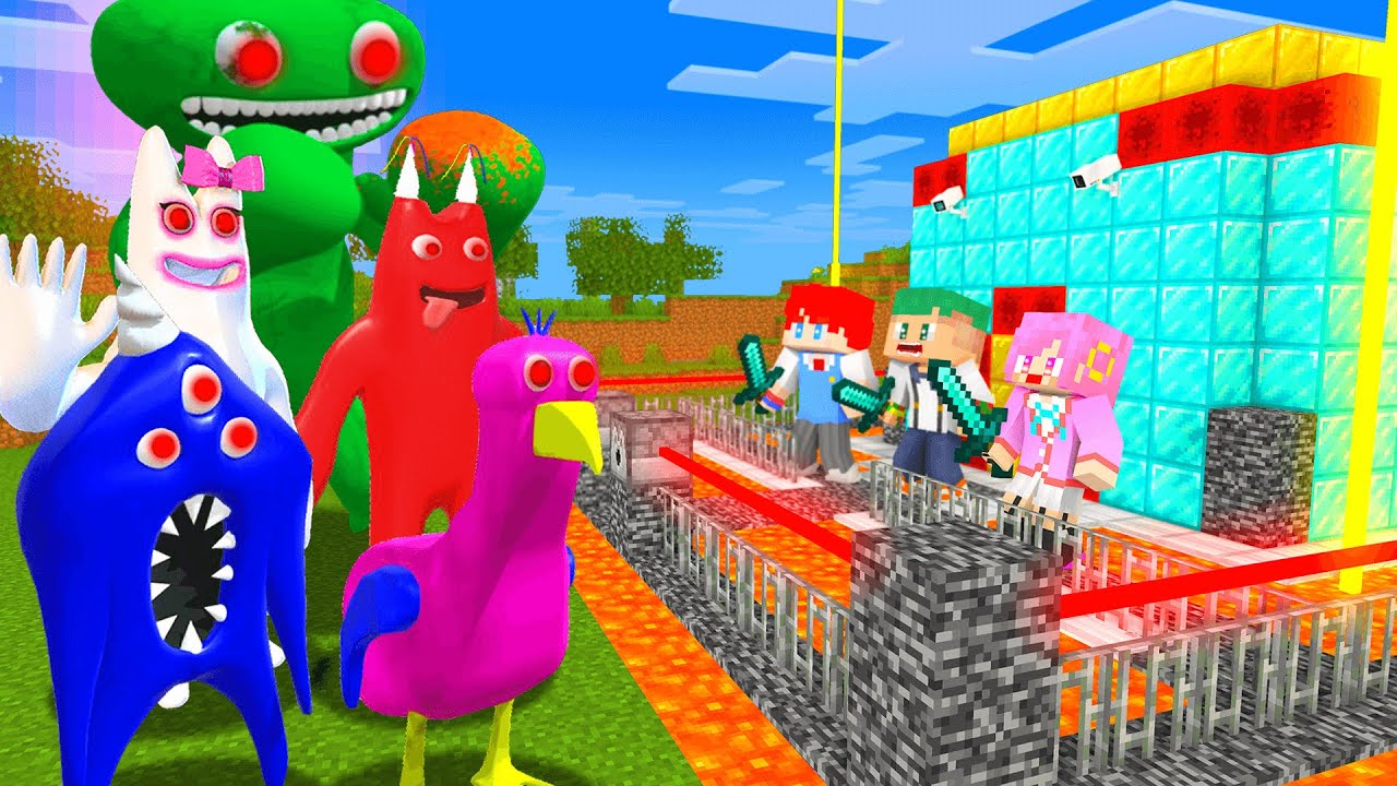 超怖いカラフルな化け物「ガーデンオブバンバン」vs 最強セキュリティハウス🚀😱『Garten of Banban2』【まいくら・マインクラフト】よろずや