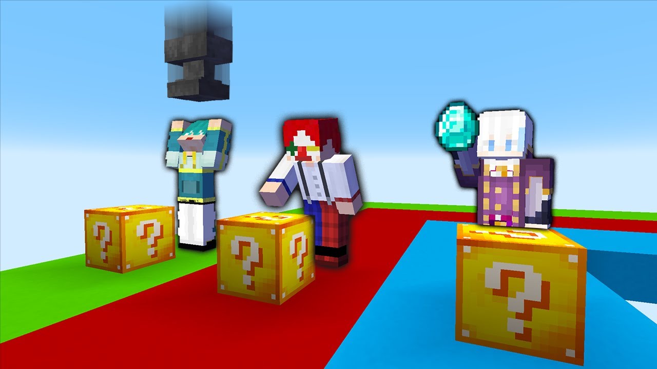 運だけで手に入れたもので戦うラッキーブロックレース！ 【マイクラ・マインクラフト】