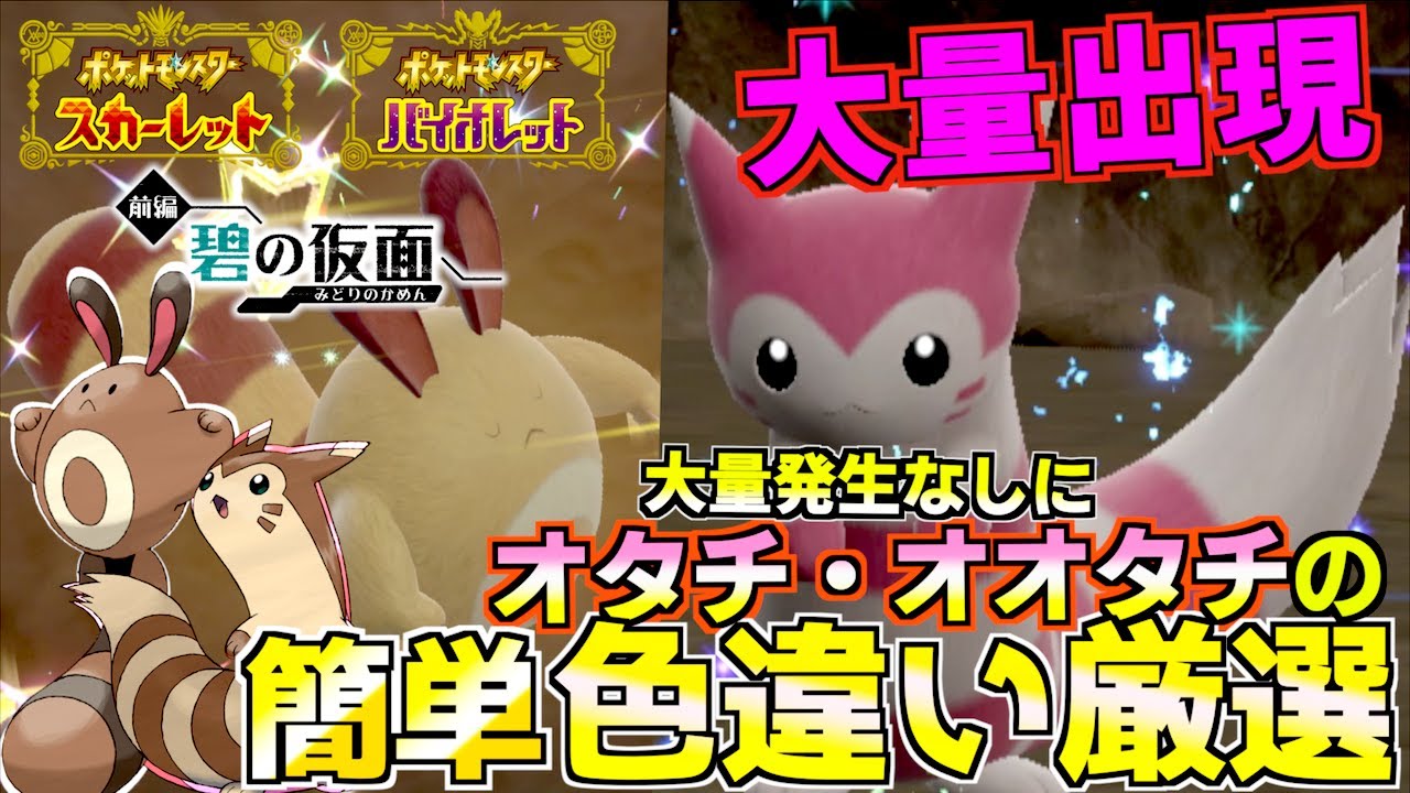 大量発生なしにオタチ・オオタチの色違い厳選  進化前進化後一気に厳選簡単だよ【大量発生なしに色違い厳選】【前編・碧の仮面】【 ポケモンSV 】