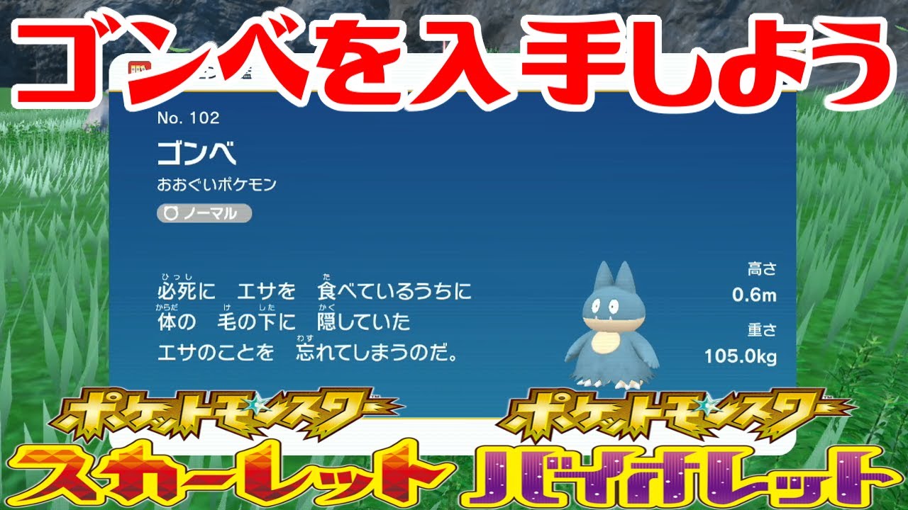 【ポケモンSV】ゴンベを入手しよう【ポケットモンスター スカーレット・バイオレット ゼロの秘宝 碧の仮面】Pocket Monsters